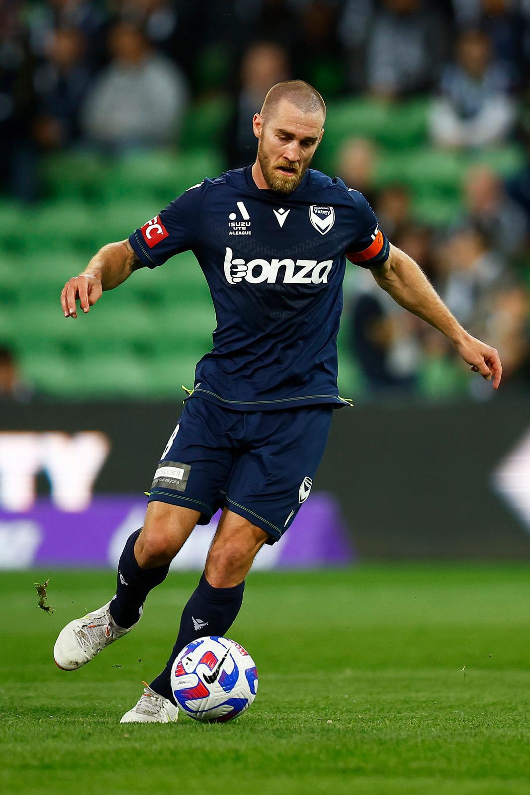 Josh Brillante controlling the ball in an A-League match